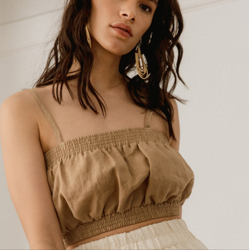 HARLY JAE linen crop top
